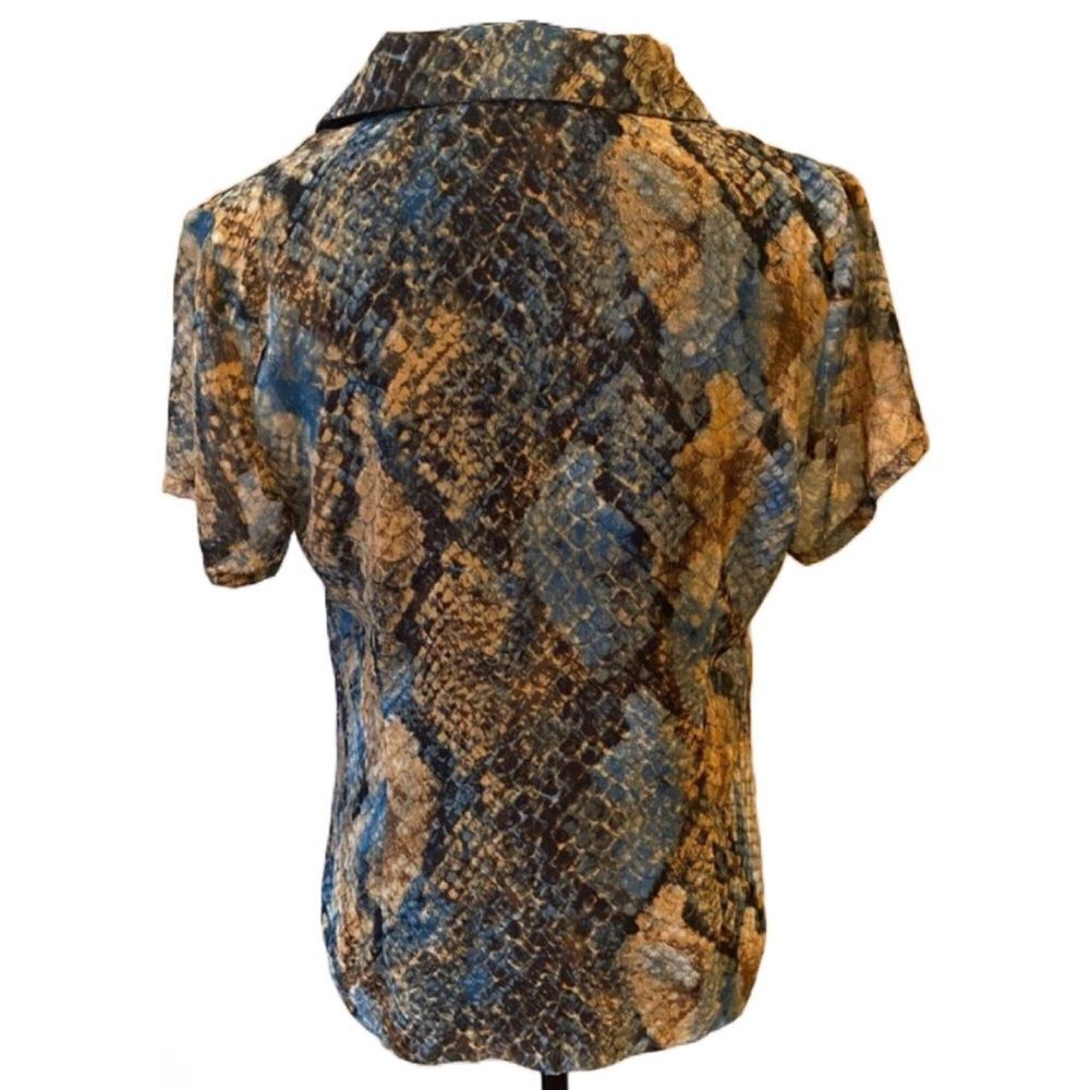 Decker Sheer Python Button Down SZ M - Picture 5 of 10